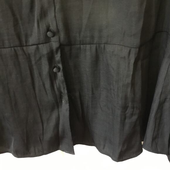 LOFT Black Covered Button Blouse - Picture 12 of 12
